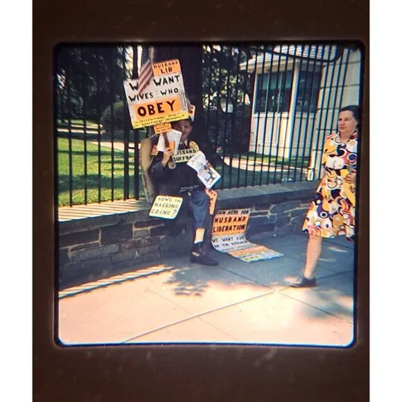 Vintage Color Slide Harry Britton Husband Lib Protester June 1973 Washington DC - Picture 4 of 7